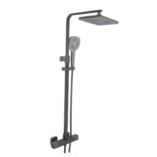 JTP HIX Thermostatic Bar Valve With 2 Outlets & Multifunction Shower Handle - Brushed Black - 37819BBL - Envy Bathrooms Ltd