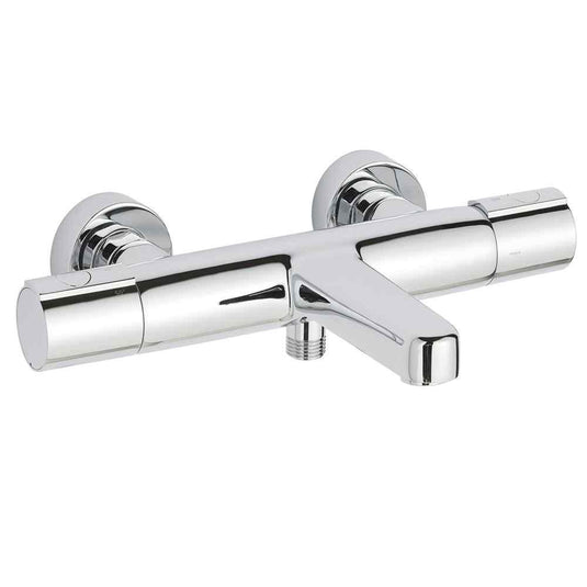JTP Hugo Wall Mounted Thermostatic Bath Shower Mixer Tap with Flanges - Chrome - Envy Bathrooms Ltd