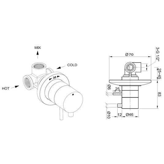 JTP Inox 1-Outlet Thermostatic Concealed Shower Valve - Stainless Steel - Envy Bathrooms Ltd