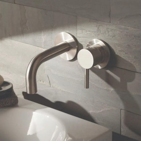 JTP Inox 2-Hole Wall Mounted Basin Mixer Tap - Stainless Steel - Envy Bathrooms Ltd