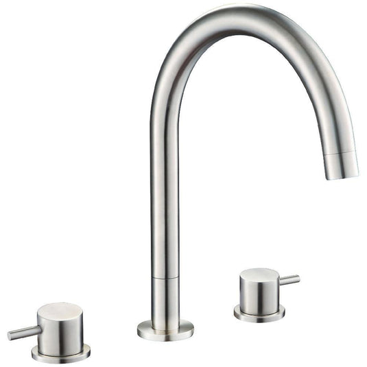 JTP Inox 3-Hole Deck Mounted Basin Mixer Tap - Stainless Steel - Envy Bathrooms Ltd