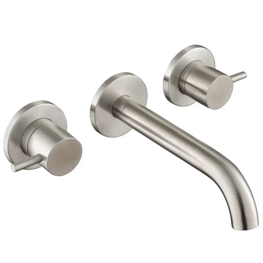 JTP Inox 3-Hole Wall Mounted Basin Mixer Tap - Stainless Steel - Envy Bathrooms Ltd