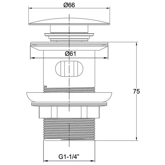 JTP Inox Click Clack Slotted Basin Waste - Stainless Steel - Envy Bathrooms Ltd