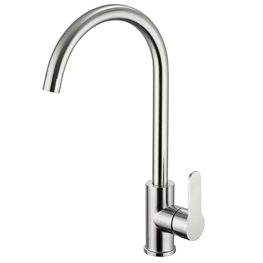 JTP Inox Deck Mounted Swivel Spout Kitchen Sink Mixer Tap - Pure Stainless Steel - Envy Bathrooms Ltd