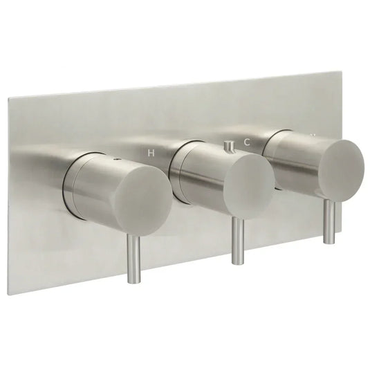 JTP Inox Horizontal Thermostatic Concealed 3 Outlets Shower Valve - Stainless Steel - Envy Bathrooms Ltd