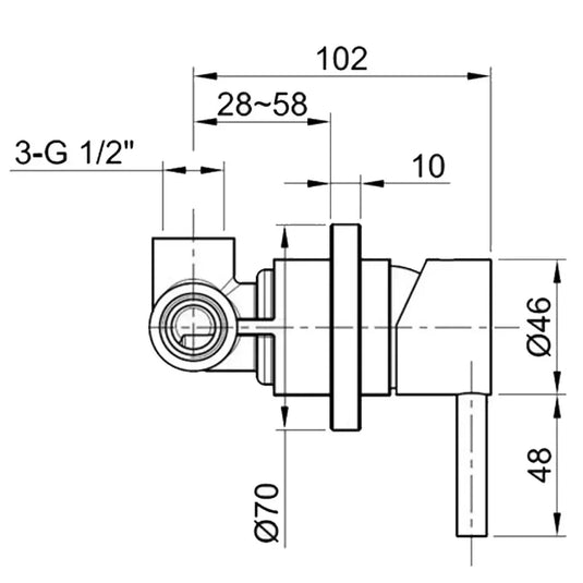 JTP Inox Single Lever Concealed Manual Shower Valve - Stainless Steel - Envy Bathrooms Ltd