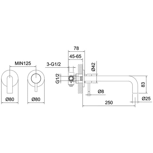 JTP Inox Single Lever Wall Mounted Basin Mixer Tap - Stainless Steel - Envy Bathrooms Ltd