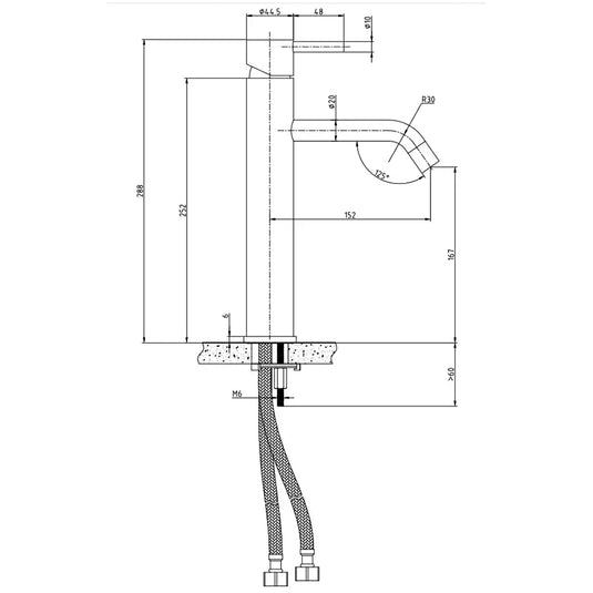 JTP Inox Tall Basin Mixer Tap - Stainless Steel - Envy Bathrooms Ltd