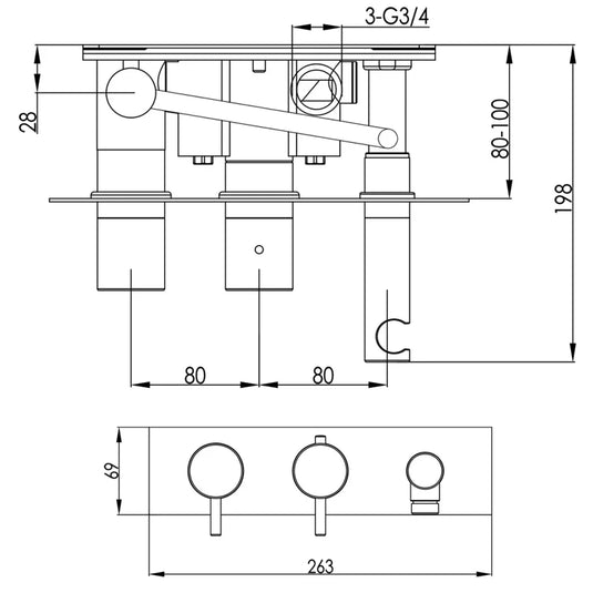 JTP Inox Wall Mounted Bath Shower Mixer with Hose Attachment - Stainless Steel - Envy Bathrooms Ltd