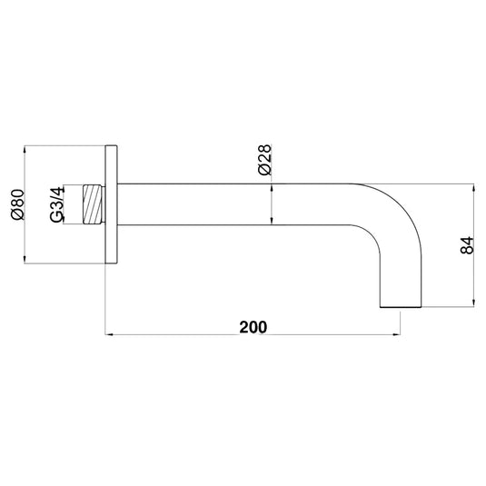 JTP Inox Wall Mounted Bath Spout - Stainless Steel - Envy Bathrooms Ltd