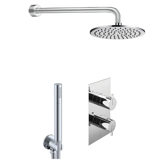 JTP Kio 2 Outlet Concealed Valve With Arm, Showerhead, Water Outlet & Holder - Chrome - COMSTPK1 - Envy Bathrooms Ltd