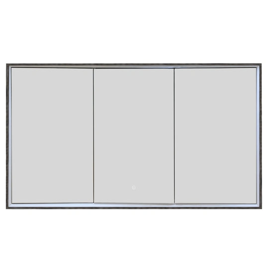 JTP Luca Brushed Black Recessed 3-Door Mirror Bathroom Cabinet | LU1200 + LUTRIM1200BBL - Envy Bathrooms Ltd