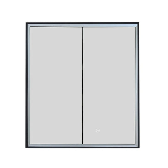 JTP Luca Recessed Double Mirror Bathroom Cabinet Matt Black | LU600 + LUTRIM600MB - Envy Bathrooms Ltd