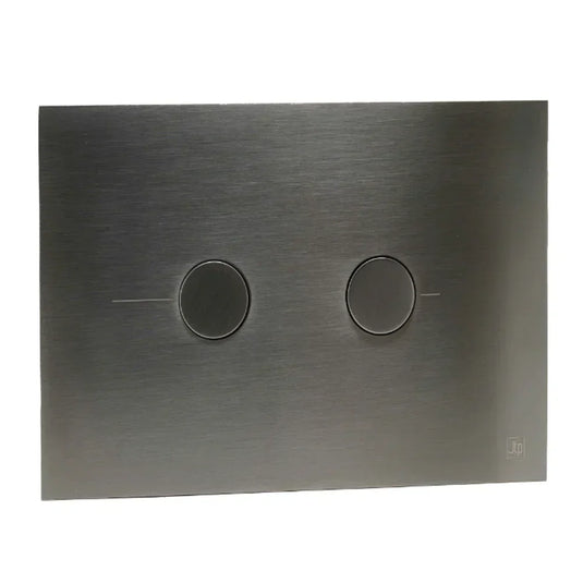 JTP Metal Pneumatic Dual Flush Plate 215mm Wide - Brushed Black - Envy Bathrooms Ltd