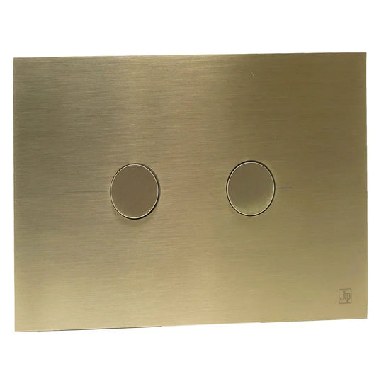 JTP Metal Pneumatic Dual Flush Plate 215mm Wide - Brushed Brass - Envy Bathrooms Ltd
