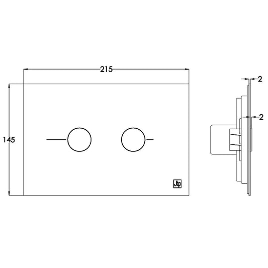 JTP Metal Pneumatic Dual Flush Plate - Stainless Steel - Envy Bathrooms Ltd