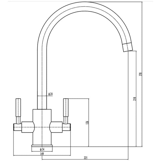 JTP Newbury Deck Mounted Swivel Spout Kitchen Sink Mixer Tap - Brushed Brass - Envy Bathrooms Ltd