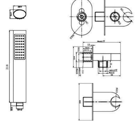 JTP Oval Water Outlet and Holder with Hose and Handset - Chrome - Envy Bathrooms Ltd