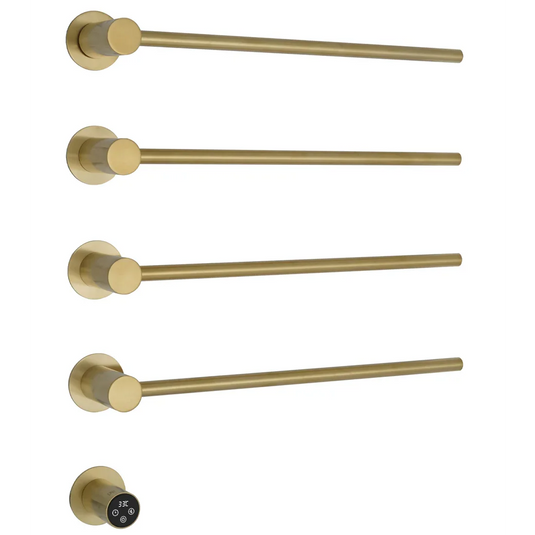 JTP Oynx 610mm Electric Towel Radiator - Brushed Brass - ON520EBBR - Envy Bathrooms Ltd