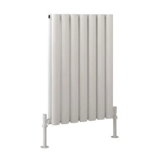 JTP Primo White 600mm x 420mm Oval Panel Horizontal Designer Radiator White | PR642W - Envy Bathrooms Ltd