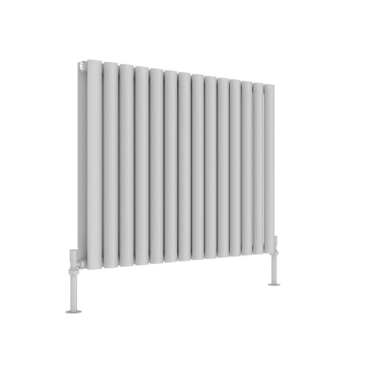 JTP Primo White 600mm x 840mm Oval Panel Horizontal Designer Radiator | PR684W - Envy Bathrooms Ltd