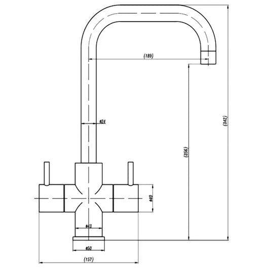 JTP Profumi Mono Kitchen Sink Mixer Tap - Dual Handle - Chrome - Envy Bathrooms Ltd