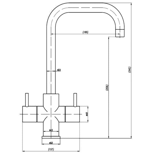 JTP Profumi Mono Kitchen Sink Mixer Tap - Dual Handle - Chrome - Envy Bathrooms Ltd