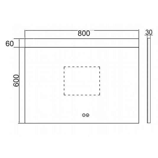 JTP Radiant Rectangular LED Illuminated Bathroom Mirror 600mm H x 800mm W - Chrome - Envy Bathrooms Ltd