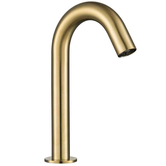 JTP React Sensor Deck Mounted Mains and Battery Operated Infra-Red Tap - Brushed Brass - Envy Bathrooms Ltd