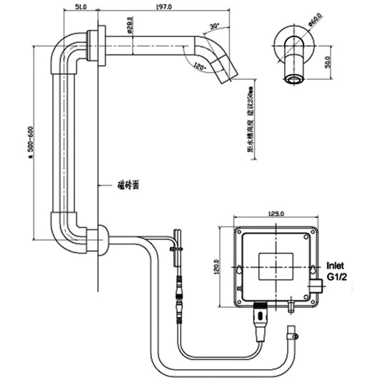 JTP React Sensor Wall Mounted Spout Mains and Battery Operated - Chrome - Envy Bathrooms Ltd