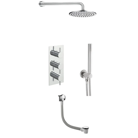 JTP Round Thermostat With Overhead Shower - Chrome - COM052 - Envy Bathrooms Ltd