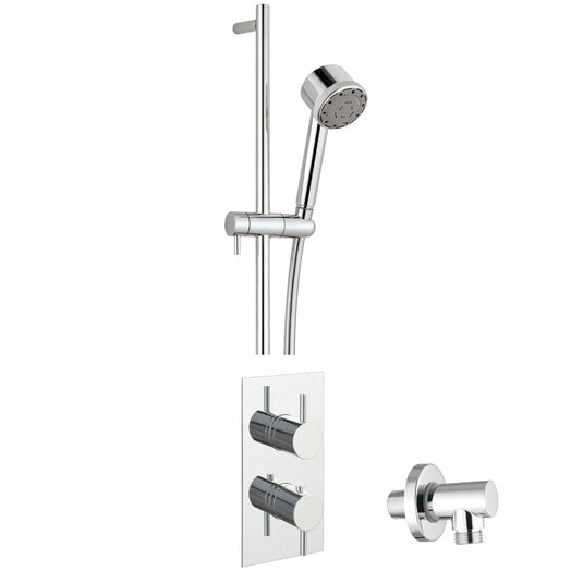 JTP Round Thermostat With Slider Rail - Chrome - COM036 - Envy Bathrooms Ltd