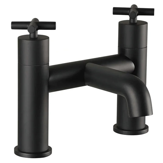 JTP Solex Deck Mounted Bath Filler Tap - 2 Tap Hole - Matt Black - Envy Bathrooms Ltd