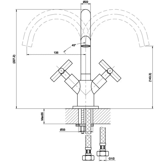 JTP Solex Mono Basin Mixer Tap - 1 Tap Hole - Matt Black - Envy Bathrooms Ltd
