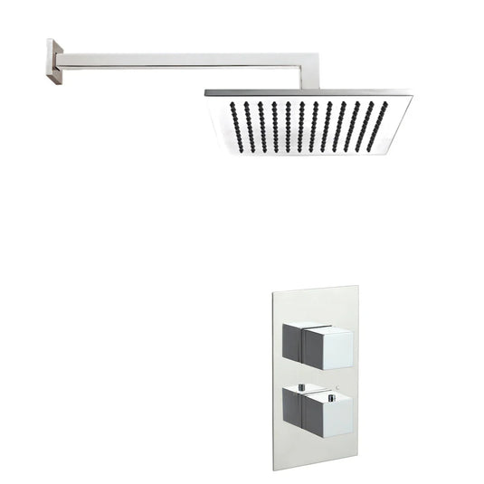 JTP Square Thermostat With Overhead - Chrome - COM034 - Envy Bathrooms Ltd