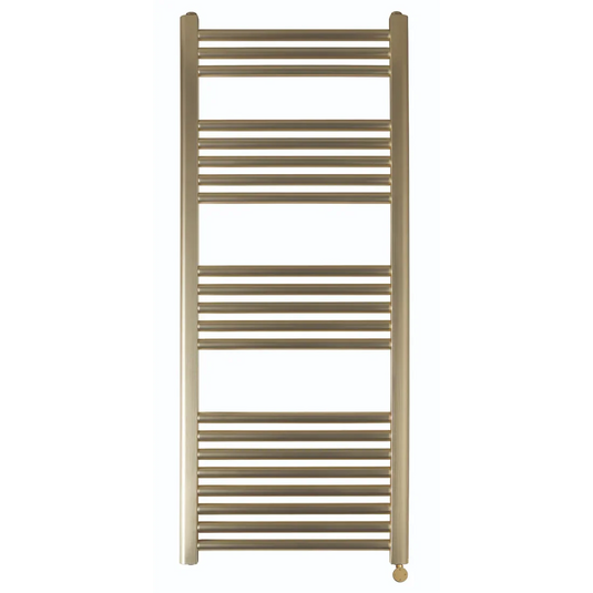 JTP Vos 1200 x 500mm Electric Towel Radiator - Brushed Brass - VOSELT12BBR - Envy Bathrooms Ltd