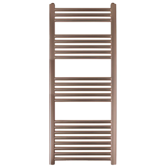JTP Vos 1200mm x 500mm Straight Heated Towel Rail - Brushed Bronze - VOS1200BRZ - Envy Bathrooms Ltd