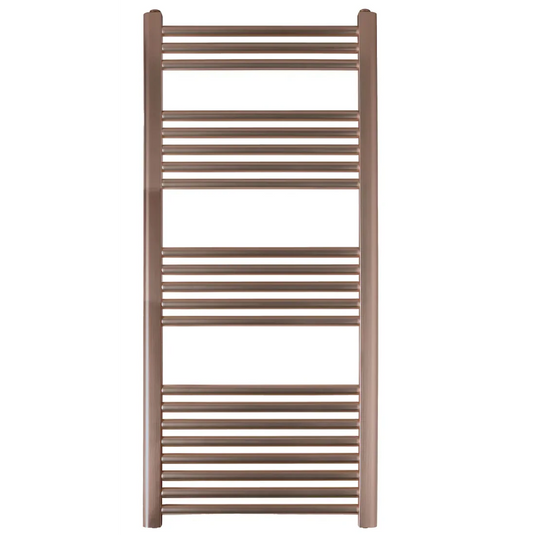 JTP Vos 1200mm x 600mm Straight Heated Towel Rail - Brushed Bronze - VOS1206BRZ - Envy Bathrooms Ltd
