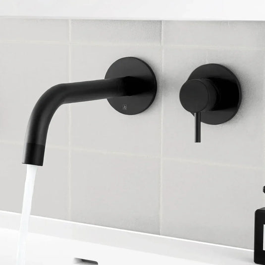 JTP Vos 2-Hole Wall Mounted Basin Mixer Tap - Matt Black - Envy Bathrooms Ltd