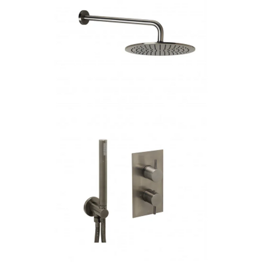 JTP Vos 2 Outlet Shower Valve Combination Set - Brushed Black - COM076 - Envy Bathrooms Ltd