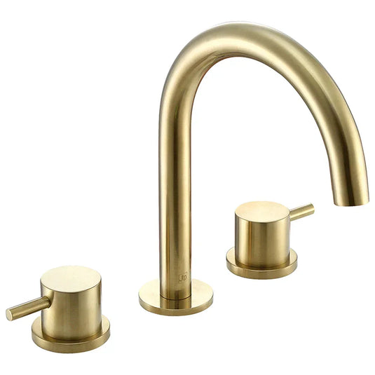JTP Vos 3-Hole Deck Mounted Basin Mixer Tap - Brushed Brass - Envy Bathrooms Ltd