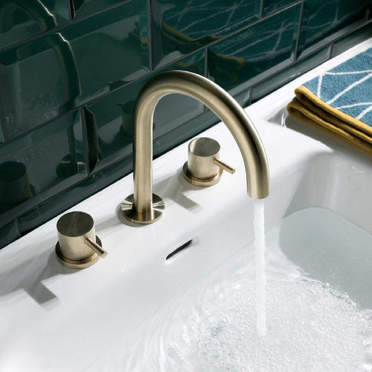 JTP Vos 3-Hole Deck Mounted Basin Mixer Tap - Brushed Brass - Envy Bathrooms Ltd