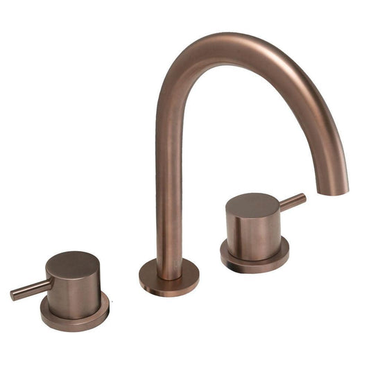 JTP Vos 3-Hole Deck Mounted Basin Mixer Tap - Brushed Bronze - Envy Bathrooms Ltd