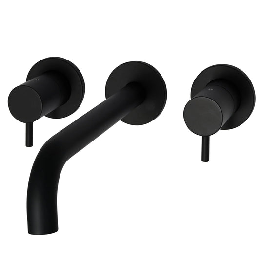 JTP Vos 3 Hole Wall Mounted Basin Mixer - Matt Black - 28089AMB - Envy Bathrooms Ltd