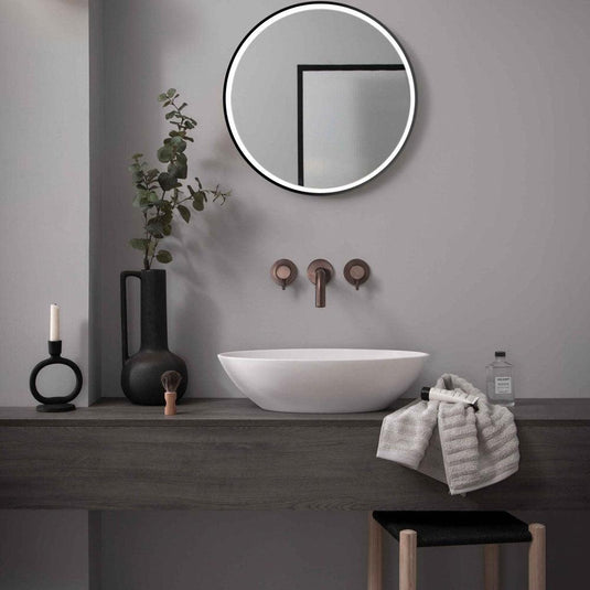 JTP Vos 3-Hole Wall Mounted Basin Mixer Tap - Brushed Bronze - Envy Bathrooms Ltd
