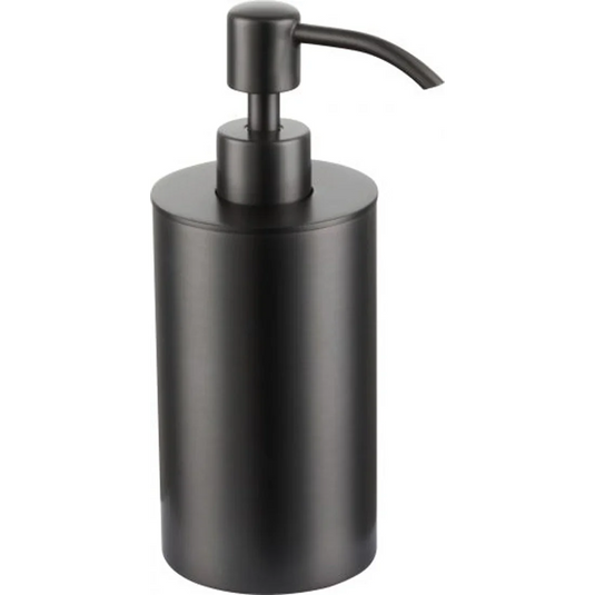 JTP Vos 68mm Round Countertop Soap Dispenser - Brushed Black - 27167BBL - Envy Bathrooms Ltd