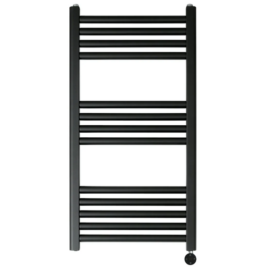 JTP Vos 800 x 400mm Electric Towel Radiator - Matt Black - VOSELT84MB - Envy Bathrooms Ltd