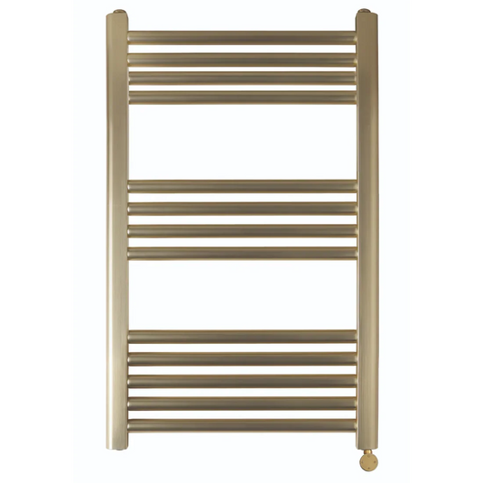 JTP Vos 800 x 500mm Electric Towel Radiator - Brushed Brass - VOSELT80BBR - Envy Bathrooms Ltd