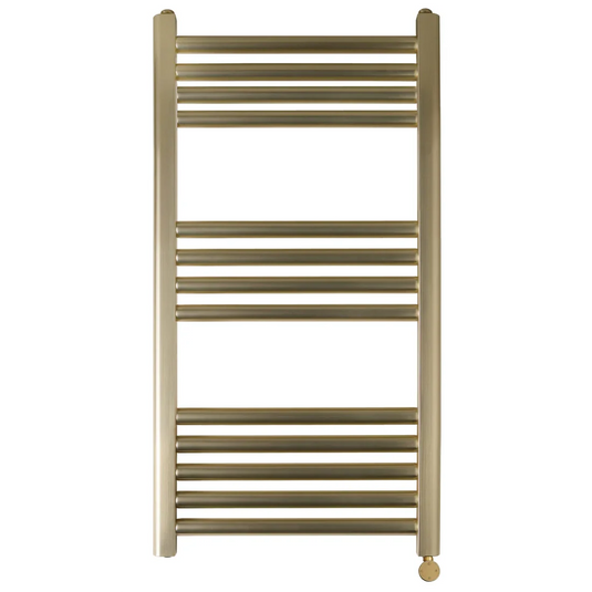 JTP Vos 800 x 500mm Electric Towel Radiator - Brushed Brass - VOSELT84BBR - Envy Bathrooms Ltd
