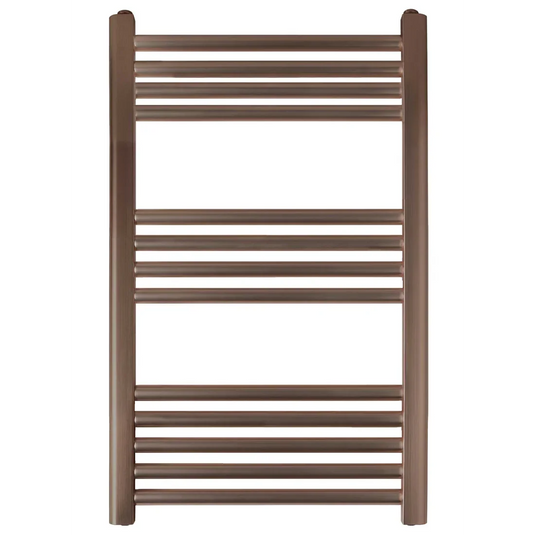 JTP Vos 800mm x 500mm Straight Heated Towel Rail - Brushed Bronze - VOS800BRZ - Envy Bathrooms Ltd